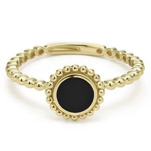 LAGOS Covet Round Onyx Ring in 18K Yellow Gold Size 7